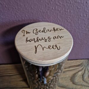 Aufbewahrungsglas *In Gedanken barfuss am Meer*